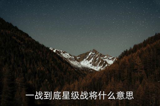 一戰到底星級戰將什么意思