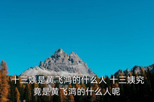  十三姨是黃飛鴻的什么人 十三姨究竟是黃飛鴻的什么人呢