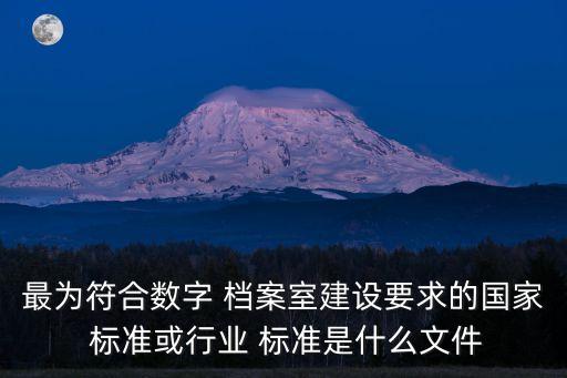 最為符合數字 檔案室建設要求的國家 標準或行業 標準是什么文件