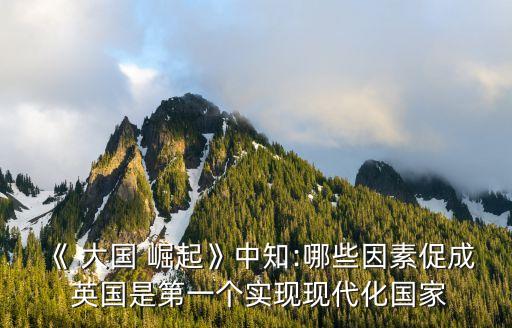 《 大國 崛起》中知:哪些因素促成 英國是第一個實現現代化國家