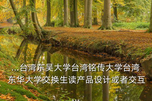 ...臺灣東吳大學臺灣銘傳大學臺灣 東華大學交換生讀產品設計或者交互...