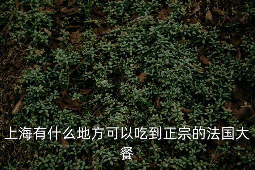 上海有什么地方可以吃到正宗的法國大餐