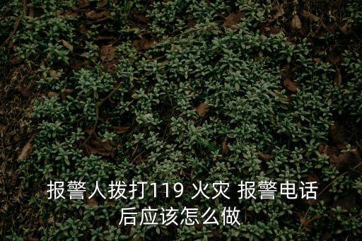  報警人撥打119 火災 報警電話后應該怎么做