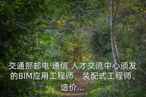 交通部郵電 通信 人才交流中心頒發的BIM應用工程師、裝配式工程師、造價...