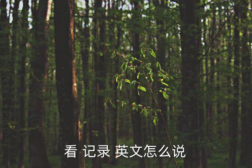 看 記錄 英文怎么說(shuō)