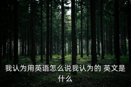 我認為用英語怎么說我認為的 英文是什么