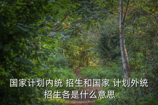 國家計劃內統 招生和國家 計劃外統 招生各是什么意思