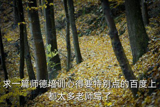 求一篇師德培訓心得要特別點的百度上都太多老師寫了