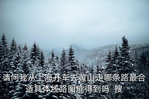 上海市黃山路，請問我從上海開車去黃山走哪條路最合適具體線路圖能得到嗎  搜
