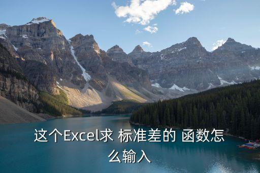 這個(gè)Excel求 標(biāo)準(zhǔn)差的 函數(shù)怎么輸入