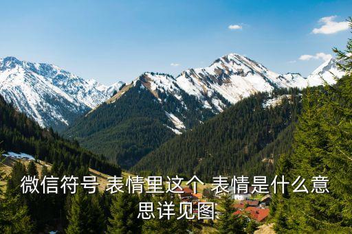 微信符號 表情里這個 表情是什么意思詳見圖