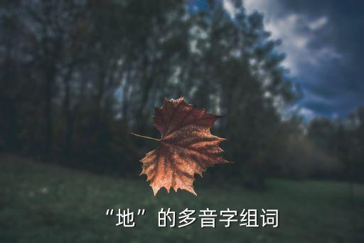 “地”的多音字組詞