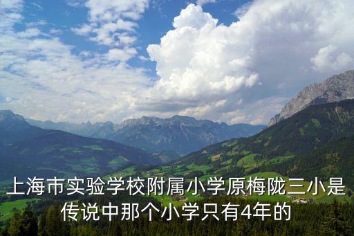 上海市實驗學校附屬小學原梅隴三小是傳說中那個小學只有4年的