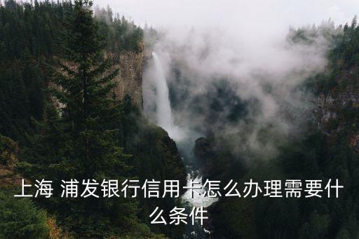 上海 浦發銀行信用卡怎么辦理需要什么條件