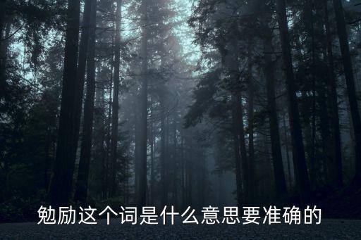 勉勵這個詞是什么意思要準確的
