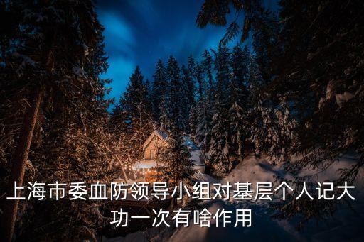 上海市委血防領導小組對基層個人記大功一次有啥作用