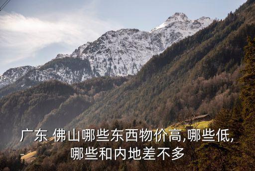 廣東 佛山哪些東西物價高,哪些低,哪些和內地差不多