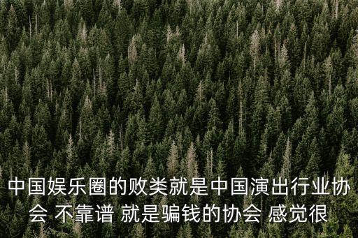 中國娛樂圈的敗類就是中國演出行業協會 不靠譜 就是騙錢的協會 感覺很