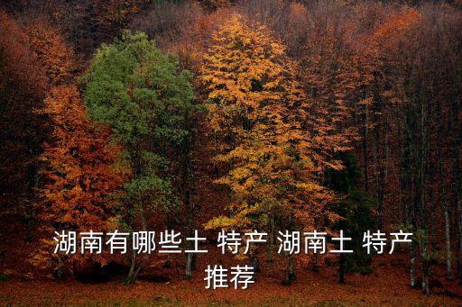  湖南有哪些土 特產 湖南土 特產推薦