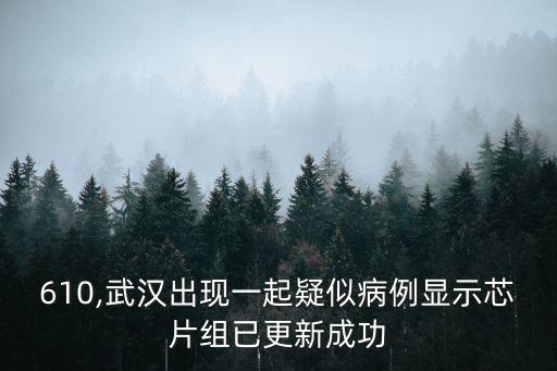 hd610,武漢出現一起疑似病例顯示芯片組已更新成功