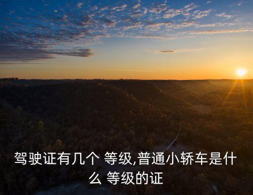駕駛證有幾個(gè) 等級(jí),普通小轎車是什么 等級(jí)的證