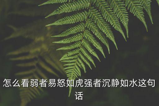 怎么看弱者易怒如虎強(qiáng)者沉靜如水這句話