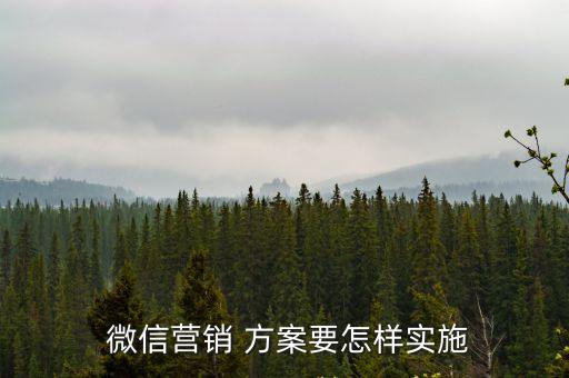  微信營銷 方案要怎樣實施
