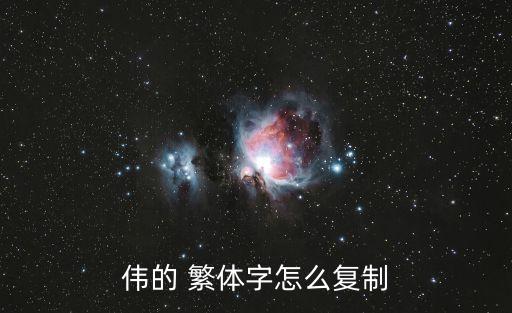 偉的 繁體字怎么復制