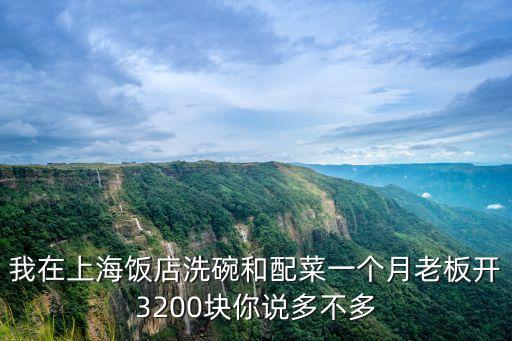 我在上海飯店洗碗和配菜一個月老板開3200塊你說多不多