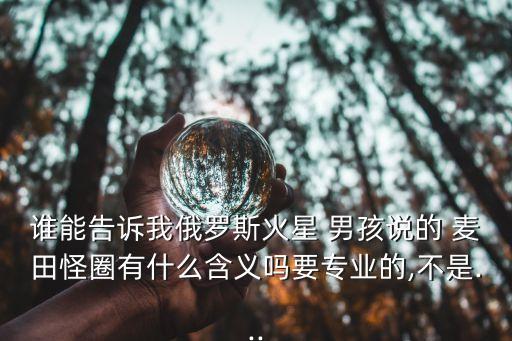 誰能告訴我俄羅斯火星 男孩說的 麥田怪圈有什么含義嗎要專業(yè)的,不是...