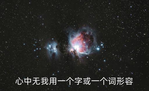 心中無我用一個字或一個詞形容