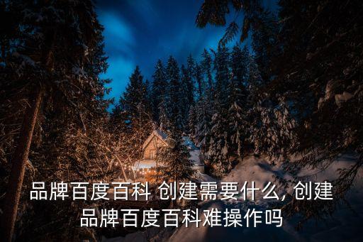 品牌百度百科 創(chuàng)建需要什么, 創(chuàng)建品牌百度百科難操作嗎