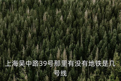 上海市吳中路有地鐵，上海吳中路39號那里有沒有地鐵是幾號線