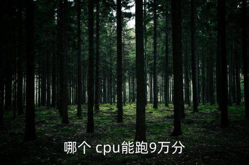 哪個 cpu能跑9萬分
