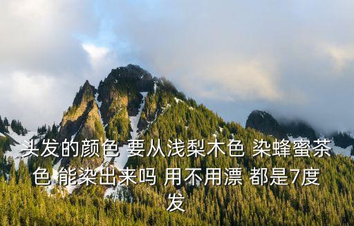 頭發的顏色 要從淺梨木色 染蜂蜜茶色 能染出來嗎 用不用漂 都是7度發