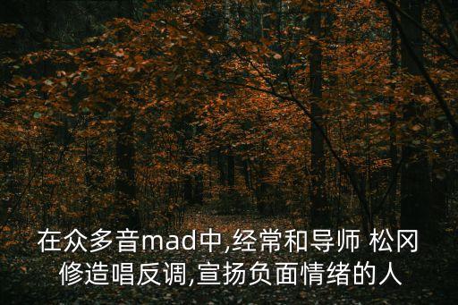 在眾多音mad中,經(jīng)常和導(dǎo)師 松岡 修造唱反調(diào),宣揚負面情緒的人