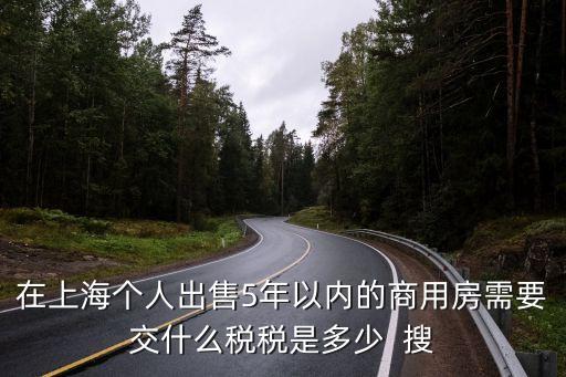 在上海個(gè)人出售5年以內(nèi)的商用房需要交什么稅稅是多少  搜