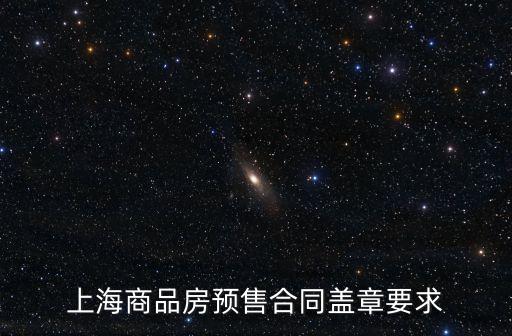 上海商品房預售合同蓋章要求