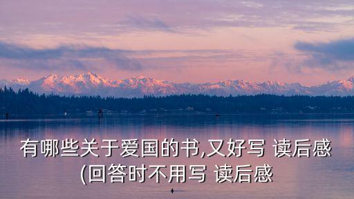 有哪些關(guān)于愛國(guó)的書,又好寫 讀后感(回答時(shí)不用寫 讀后感