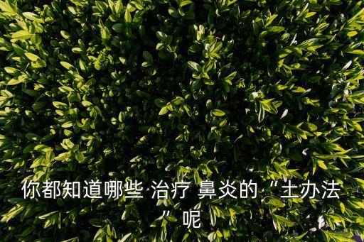 土方法治療鼻炎,鼻竇炎可在鼻竇內(nèi)窺鏡下打開鼻竇口