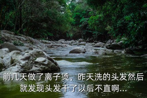 前幾天做了離子燙、昨天洗的頭發然后就發現頭發干了以后不直啊...