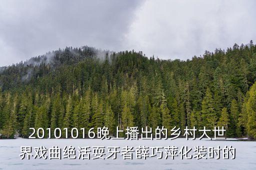 20101016晚上播出的鄉(xiāng)村大世界戲曲絕活耍牙者薛巧萍化裝時的