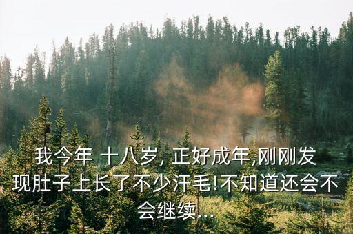 我今年 十八歲, 正好成年,剛剛發現肚子上長了不少汗毛!不知道還會不會繼續...