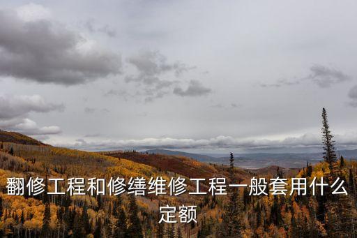 翻修工程和修繕維修工程一般套用什么定額