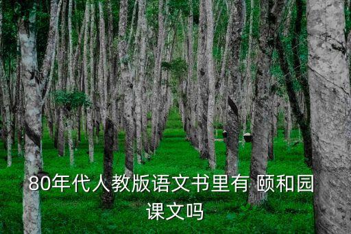 80年代人教版語文書里有 頤和園 課文嗎
