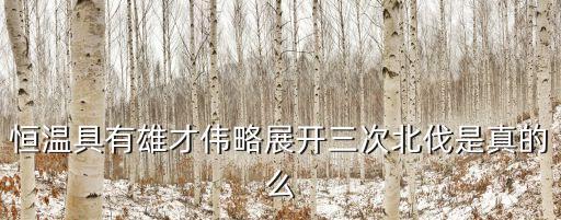 恒溫具有雄才偉略展開(kāi)三次北伐是真的么