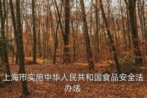 上海市實施中華人民共和國食品安全法辦法