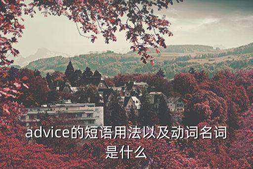 advice的短語用法以及動詞名詞是什么