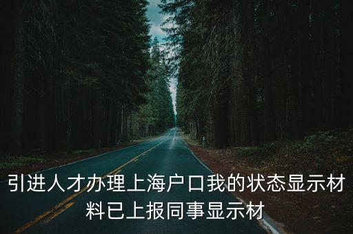 引進人才辦理上海戶口我的狀態顯示材料已上報同事顯示材