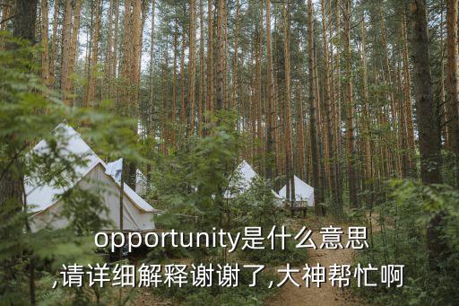 opportunity什么意思,給機會不要等到失望!